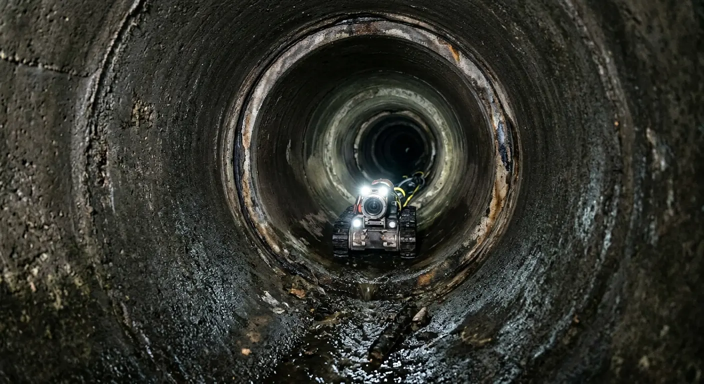 Robotic sewer camera inspecting pipe interior for Drain Snake Service in Gold River